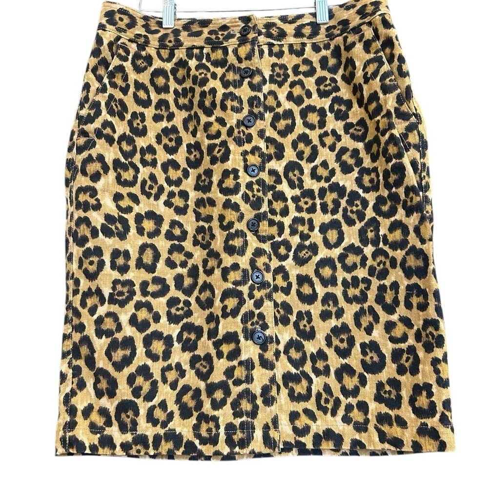 Lauren Ralph Lauren 8 EUC Linen and cotton cheetah skirt in EUC